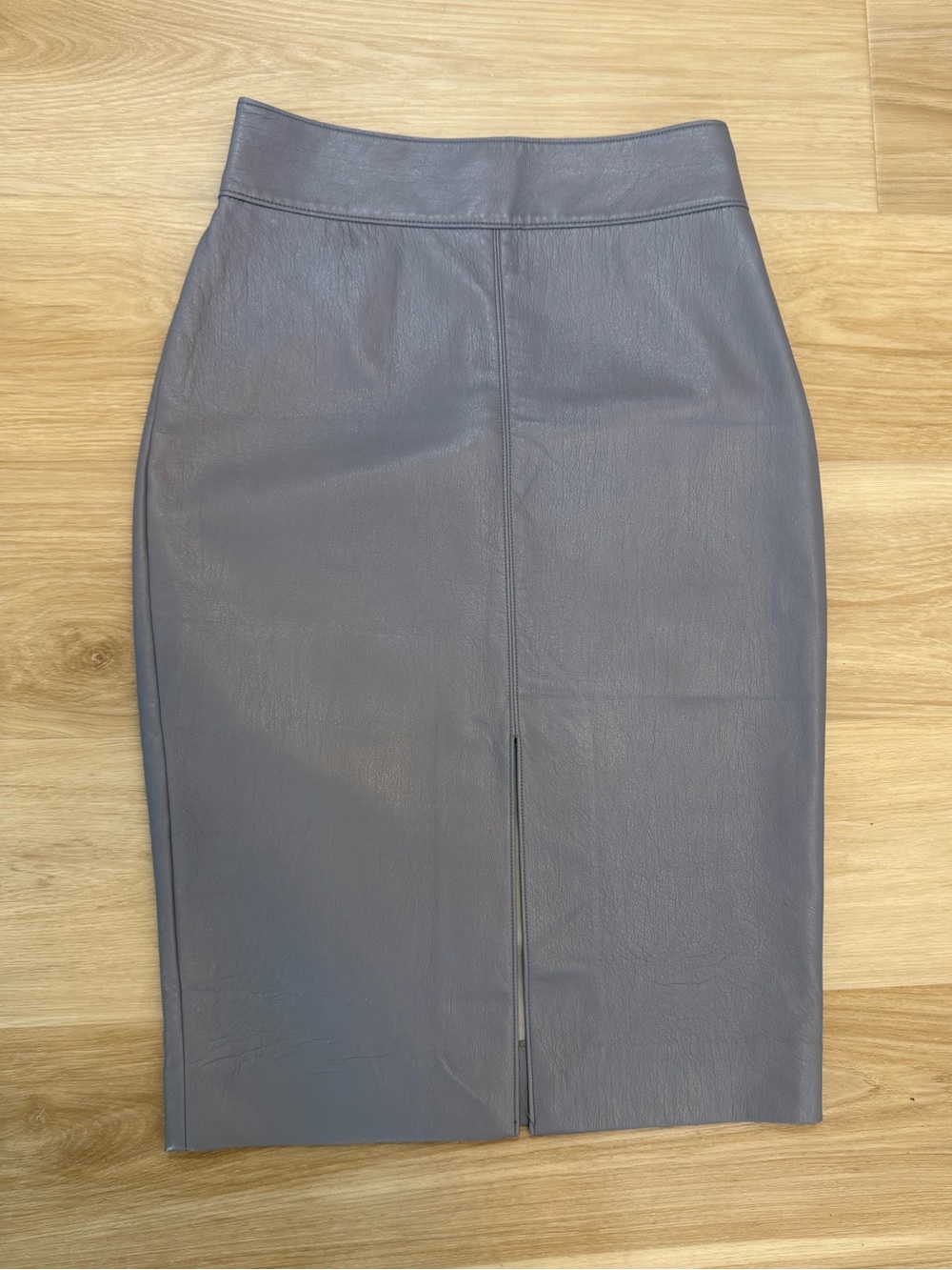 Babaton Aritzia Faux Leather Pencil Midi Skirt Gray Size 2